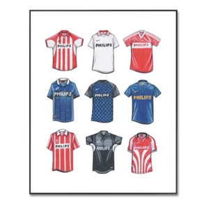 Póster de fútbol PSV, camiseta PSV Eindhoven, ilustraciones de fútbol, regalo con impresión A4 - Imagen 1 de 3