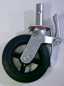 Rueda de andamio exterior de goma de 8" con doble bloqueo de 500 lb de capacidad - Imagen 1 de 3