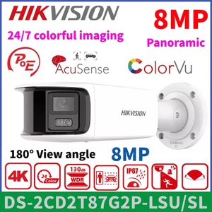 Hikvision DS-2CD2T87G2P-LSU/SL 4K Panoramic 180° 4mm ColorVu POE IP Audio Camera - Picture 1 of 21