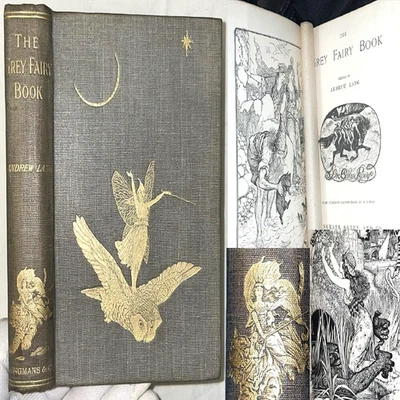 1900 GREY FAIRY BOOK ANDREW LANG 1ST EDITION FAIRY TALES FANTASY MAGIC EUROPE - Image 1 of 4