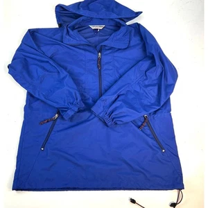 EMS Eastern Mountain Sports Anorak Blue Hooded Windbreaker Womens XL - Picture 1 of 16