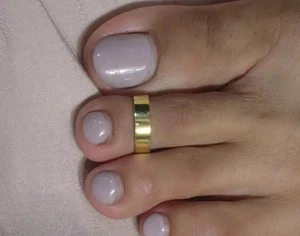 Anillo ajustable con banda de metal macizo para mujer enchapado en oro amarillo de 14 k plateado - Imagen 1 de 4