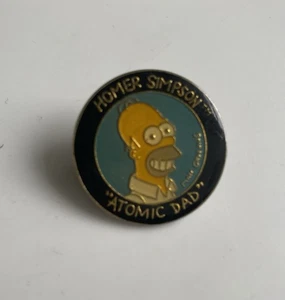 1990 The Simpsons Homer Atomic Dad Enamel Vintage Collectable Fun Pin Badge Rare - Picture 1 of 3