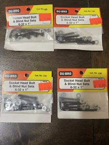 Du-bro Socket Head Bolt & Blind Nut Sets 6-32 X 1” 4 Pkgs - Picture 1 of 1
