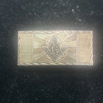 Hebilla de cinturón de plata esterlina Free Mason vintage de 25,73 g SASA Foto 1 de 4
