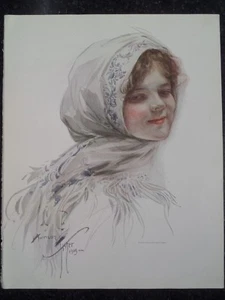 There is a Garden in Her Face Head Scarf Harrison Fisher Victorian Women 1909 - Picture 1 of 1