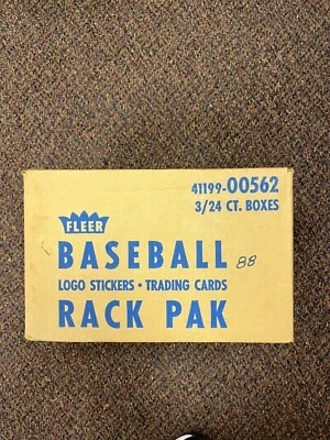 ¡¡Fleer Baseball Rack-Pac 1988 estuche sin abrir!!  Sellado de fábrica (3 cajas-24 quilates) Foto 1 de 3