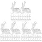  Set of 3 Stainless Steel Cutout Rabbit Pendant Bunny Charms for Jewelry Making