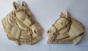 Par de colgantes de pared de cerámica con cabeza de caballo - ecuestre - caballos - Imagen 1 de 4