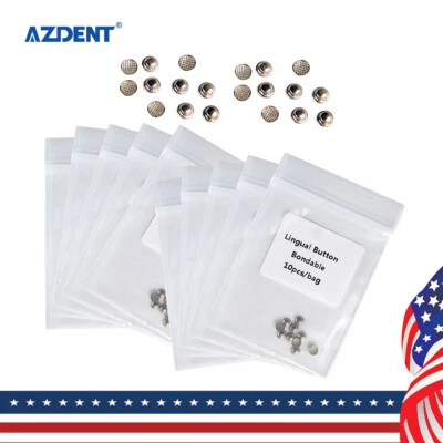 100pcs Orthodontic Dental Lingual Buttons for Bondable Round Base AZDENT - Image 1 of 4
