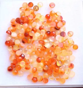 Natural Carnelian Loose Gemstone Round Cabochon 3 MM 25.60 CT Lot - Picture 1 of 3
