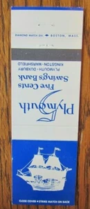 PILGRIM MATCHBOOK MATCHCOVER: PLYMOUTH BANK (MARSHFIELD KINGSTON DUXBURY MA) E17 - Imagen 1 de 1