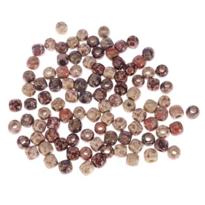 100pcs Natural Printed Wood Barrel Beads with Large Hole for Jewelry Making - Picture 1 of 10