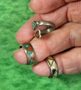3 Chip Inlay Rings - Picture 1 of 6