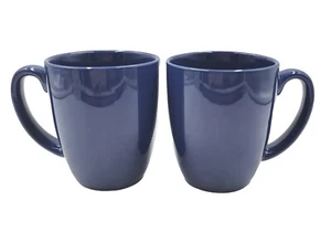 Corelle Stoneware Mugs Dark Cobalt Blue Set Of 2 Cottagecore Farm House #3 - Picture 1 of 13