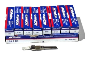 New AC-Delco Diesel Glow Plug Set of 8 11G / 25168651 - Foto 1 di 2