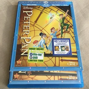 Walt Disney: Peter Pan (Blu-ray & DVD 1953 2-Disc Diamond w/ Slipcover) Animated - Picture 1 of 10