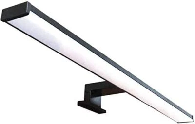 LUCE LED APPLIQUE LAMPADA DA SPECCHIO BAGNO VEGA 40 60 80 CM Alluminio NERO sat - Immagine 1 di 4