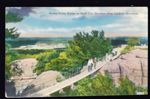 TENNESSEE TN Schaukel entlang Brücke Felsen Stadt Garten Aussichtspunkt Berg Postkarte - Bild 1 von 2