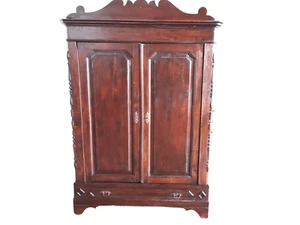 Closet IN Solid Wood A 2 Panels Intact And Original Period 800' Restored - Picture 1 of 24