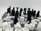 Cartoon Chess Set w Personalized 3D Chess Pieces - White,Black Chess Game -Gift