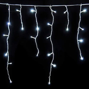 Lichterkette Eisregen LED Kaltweiß mit Timer-Funktion Beleuchtung außen innen - Bild 1 von 19