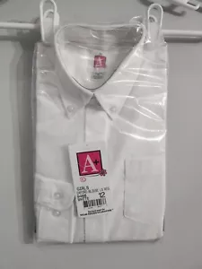 NWT Long Sleeve Girl Button Down /school Uniform Blouse - Picture 1 of 3