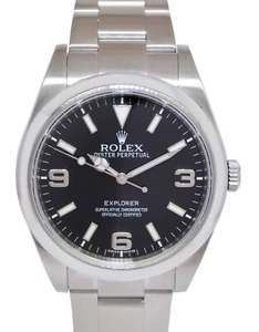 Rolex Explorer Stainless Steel Black Dial MK1 Mens 39mm Watch 214270 - Picture 1 of 12