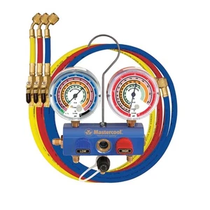 59661 R410A, R22, R404A 2-Way Manifold Set with 3-1/8" Gauges and 60" Hoses - Picture 1 of 4