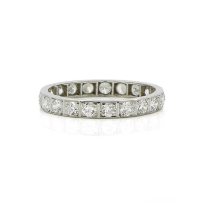 Anillo apilable banda de eternidad platino 950 diamantes 0,80 ctw tamaño 5,75 #JB514-3 Foto 1 de 4