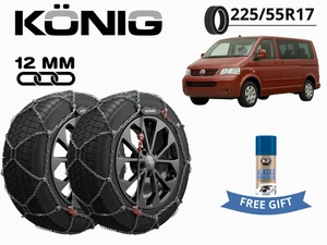 CATENE DA NEVE KONIG 12MM X12PRO GR 230 225/55 R17 PER VW MULTIVAN (T5) OMAGGIO - Imagen 1 de 10