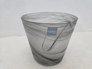 Sian Casa Italian Styled Russian Made 6" Black Swirl Vase Planter FREE SHIPPING - Picture 1 of 7