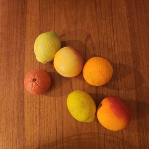 SET 6 Vintage Antique Italian Alabaster Marble Stone Fruit PEACHS-LEMONS+ - Picture 1 of 5