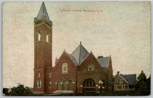 c1911 Postkarte Newberry South Carolina SC Lutherische Kirche nach Slighs verschickt - Bild 1 von 2