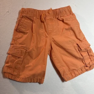 Gymboree Boy Cargo shorts Pull on Shorts Orange Sz 7 Elastic Waist - Picture 1 of 4