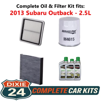 Fits: 2013 Subaru Outback 2.5L Complete Cabin, Air & Oil Filter Kit (0W-20) Foto 1 de 4