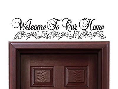 FGD Welcome to Our Home 乙烯基墙贴花/贴纸 5.5 英寸 x 24 英寸 (DW04) — 第 1/3 张图片