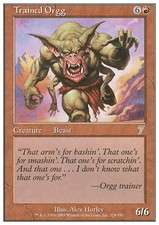 TRAINED ORGG ~mtg NM 7th Edition Rare x1