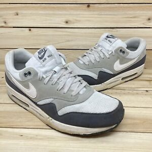 Nike Air Max 1 Essential Athletic Shoes Gray White 537383-010 Mens Size 12