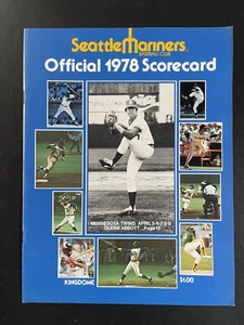 1978 Seattle Mariners Official Scorecard Program Glenn Abbott Twins - Picture 1 of 2