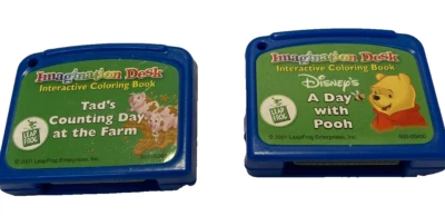 Lot of 2 LeapFrog Imagination Desk Cartridges- Day With Pooh/Tad's Counting Farm - Image 1 of 2