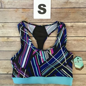 SMALL LuLaRoe INVINCIBLE Sports Bra, 34 BLUE BLACK PINK, Rise Workout Collection - Picture 1 of 2