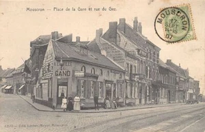 Belgique - MOUSCRON (Hainaut) Place de la gare et rue du gaz - A la Ville de Gan - Picture 1 of 2
