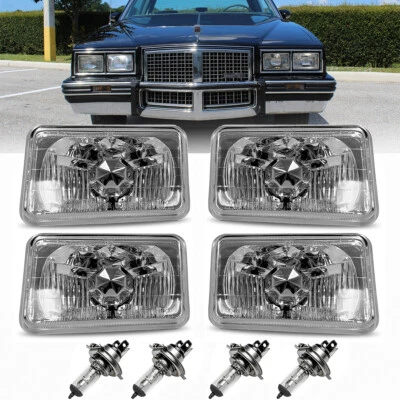 For 1977-1981 Pontiac Firebird 1976-1987 Grand Prix Headlights Lamps 4PCS - Image 1 of 4