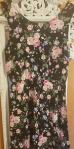 Forever 21 Dress size small Multicolor Floral Dress Lace Back Blue Pink - Picture 1 of 9
