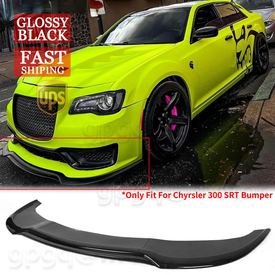 For Chrysler 300 C S SRT 2015-2023 Glossy Black V2 Front Bumper Lip Splitter Kit - Image 1 of 4