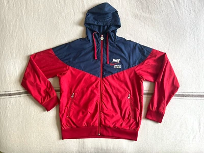 Nike Windrunner Jacket M Vintage 90s Hooded Red Blue Rare Sportswear Logo VGC - Image 1 of 4