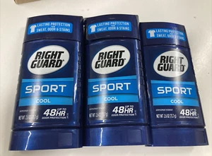 3 Pack (2.6 oz each) Right Guard Sport Cool Solid 48HR Antiperspirant Deodorant - Picture 1 of 3