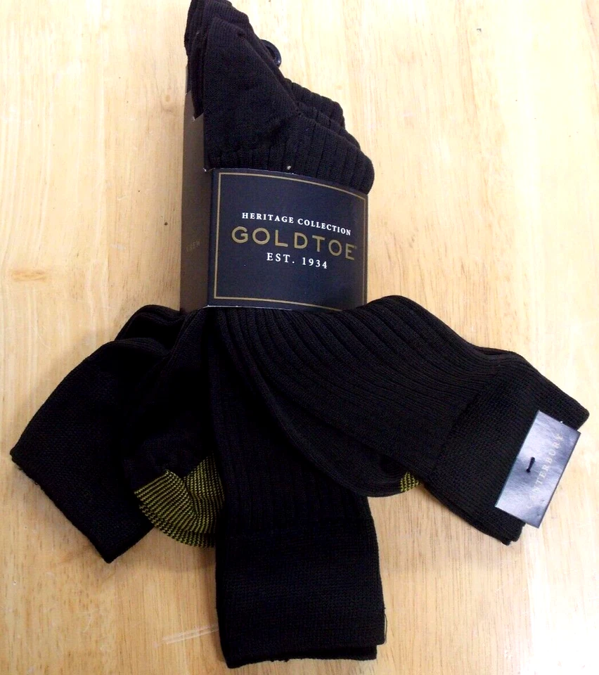 Gold Toe Men's Premium Canterbury Dress Crew Socks Brown 3 Pairs