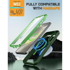 Für Galaxy S24 Plus Hülle Bumper Stoßfest Poetic Cover mit Displayschutz Grün - Bild 1 von 6